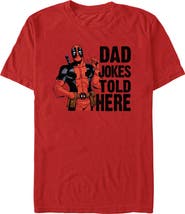 Marvel: Deadpool Men's Marvel Deadpool Dad Jokes Told Here Graphic T-Shirt