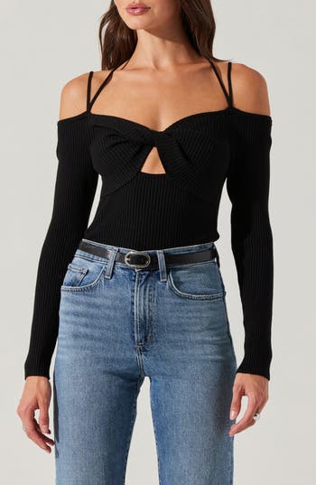 ASTR ASTR THE LABEL STRAPPY COLD SHOULDER TOP