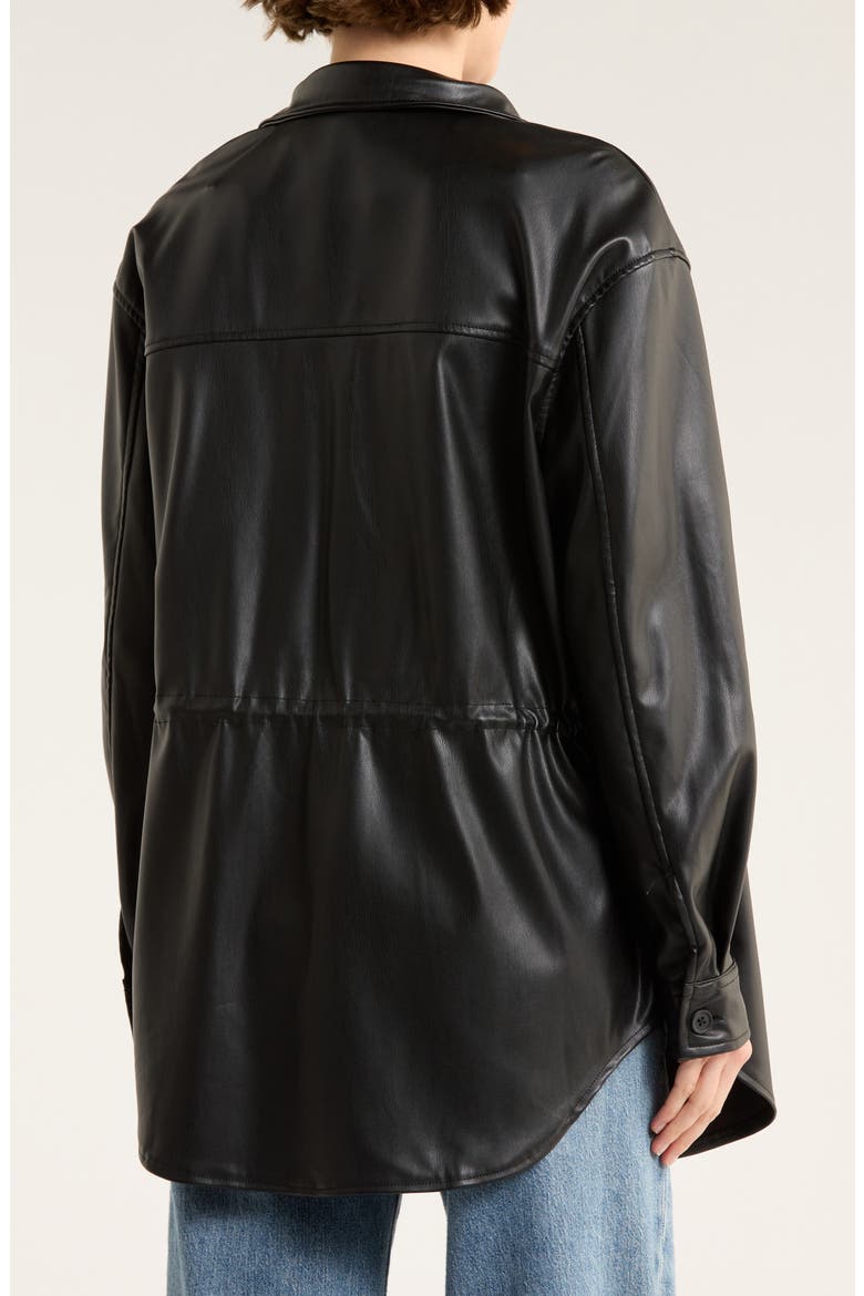 Faux Leather Jacket, Alternate, color, BLACK