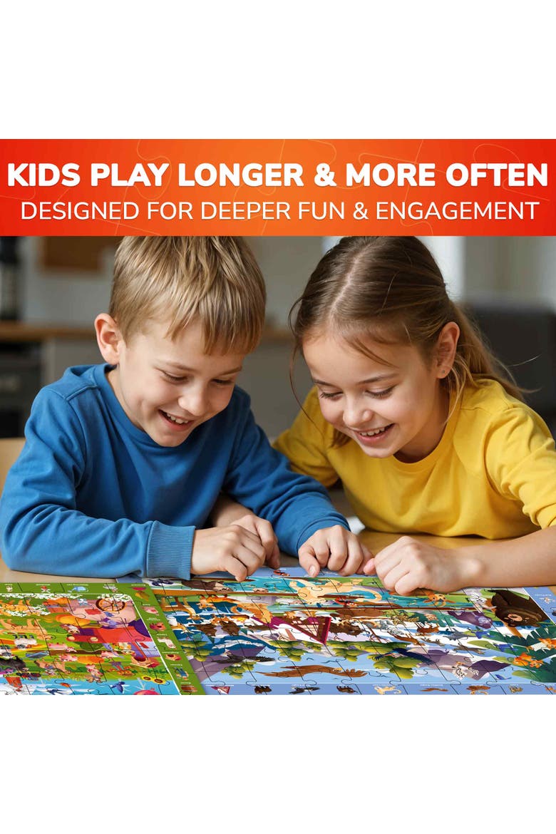 Kids 60 Piece Puzzle Set - Search & Find, Alternate, color, Animals Search and Find