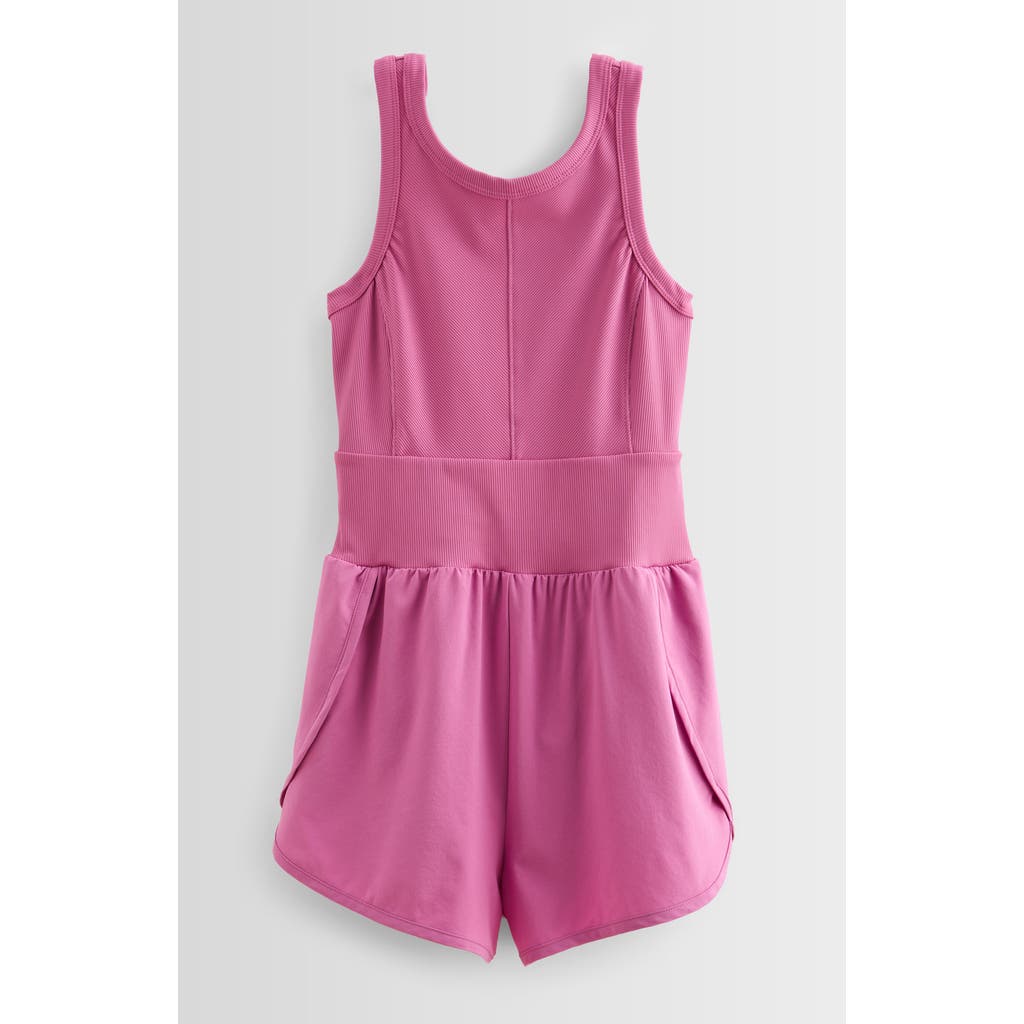 Zella Girl Kids' Summer Break Shorts Romper In Pink Rosebud