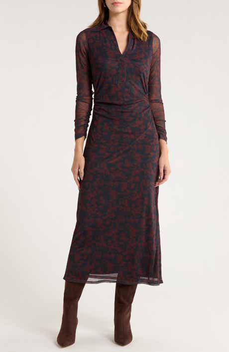 Long Sleeve Polo Midi Dress