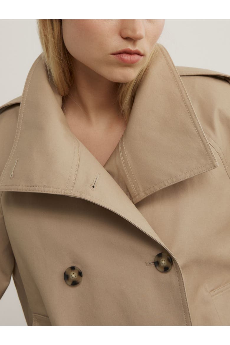 Funnel Neck Cropped Trench Coat, Alternate, color, Neutral