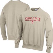 Champion Men's Champion Oatmeal Ohio State Buckeyes Reverse Weave Crewneck Sweatshirt