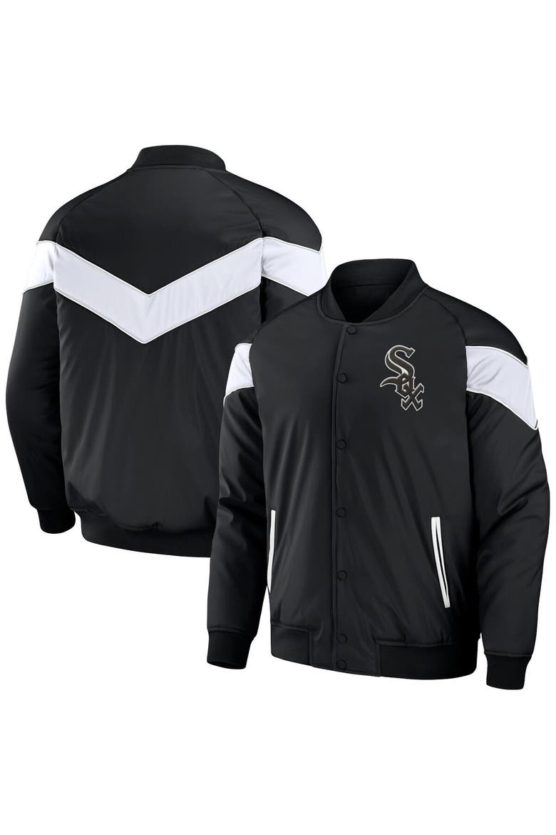Men's Darius Rucker Collection by Fanatics Black Chicago White Sox Baseball Raglan Full-Snap Jacket, Main, color, Black