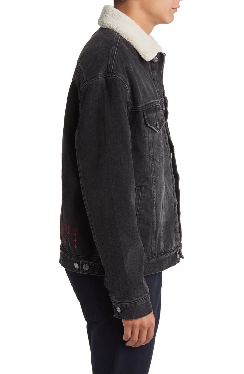 Ksubi Oh G Oversize High Pile Fleece Lined Denim Jacket, Alternate, color,