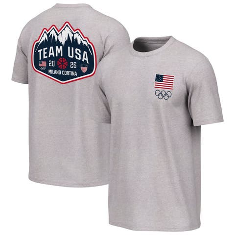 Men's Outerstuff  Gray Team USA Milano Cortina 2026 Winter Olympics Mountain Patch T-Shirt