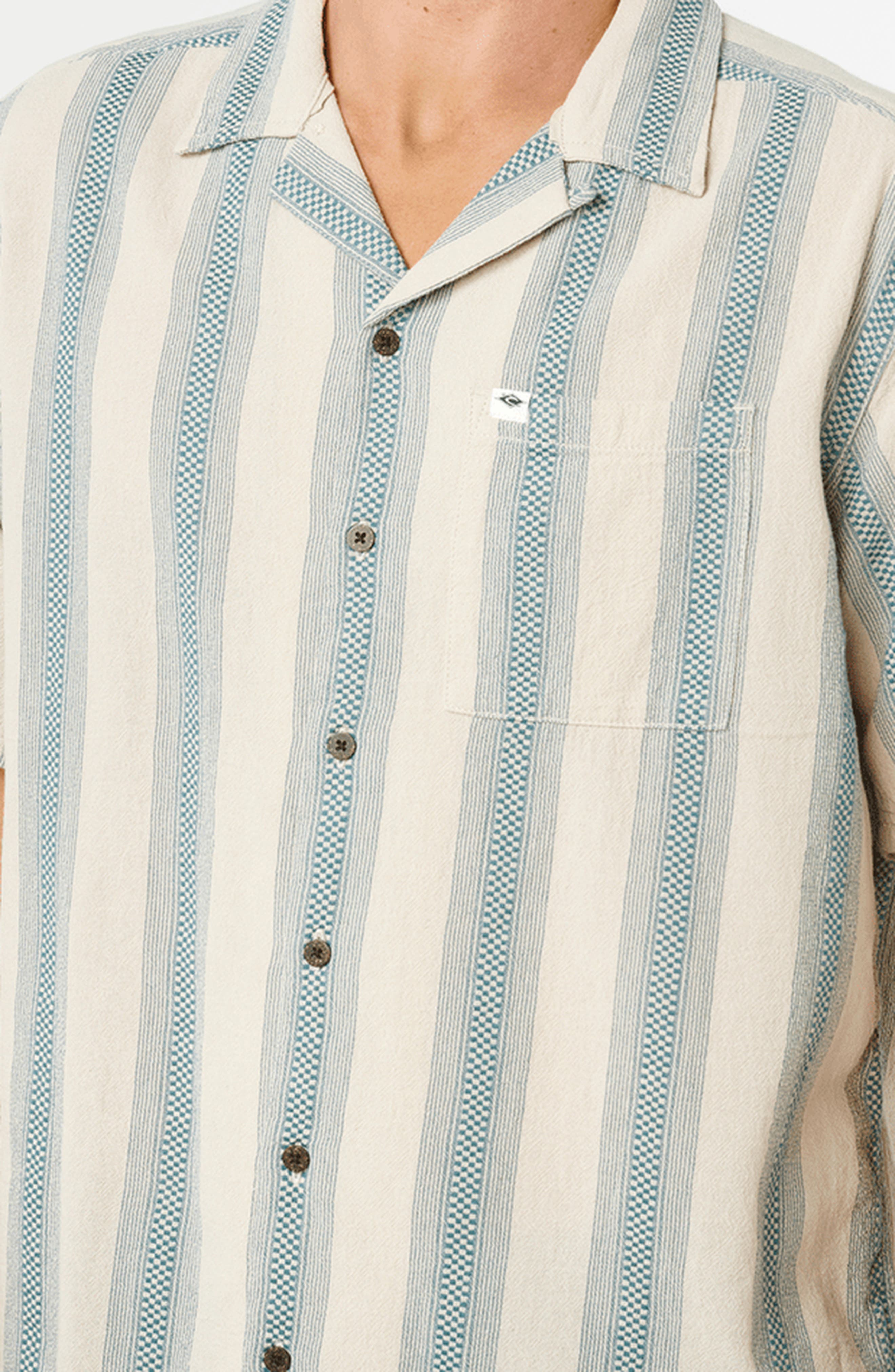Classic Surf Weaver Stripe Cotton Camp Shirt - image 2
