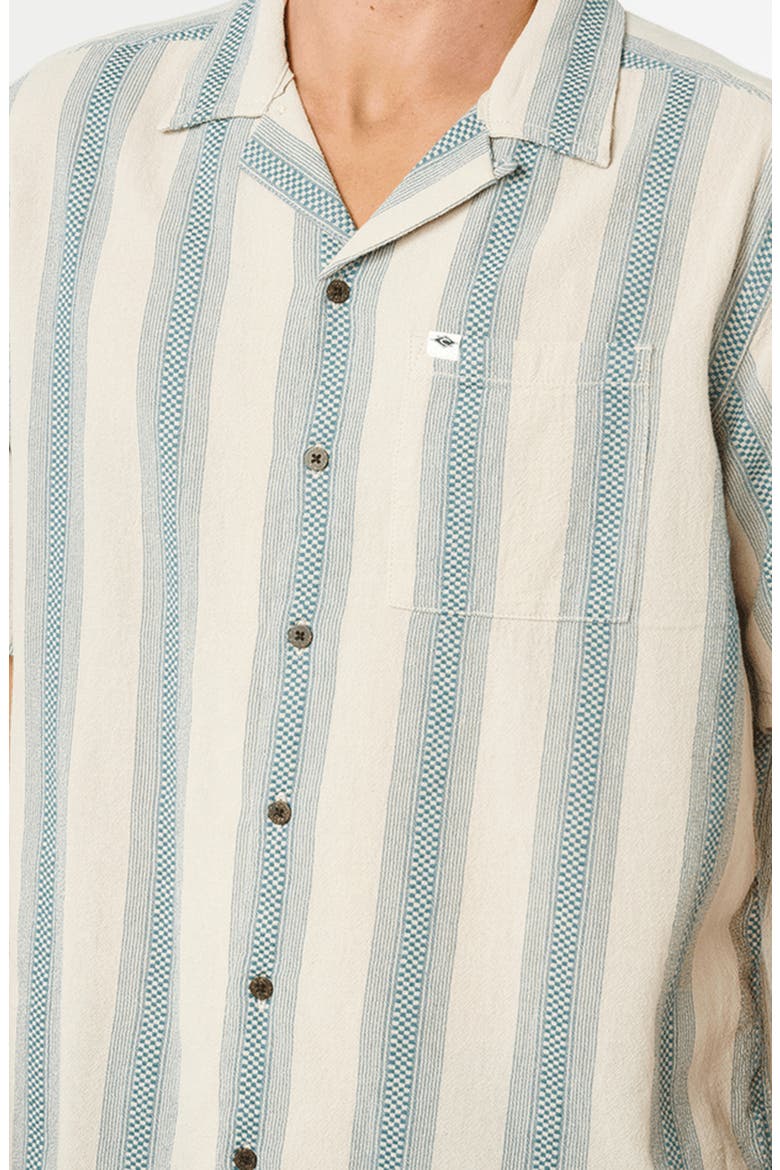 Classic Surf Weaver Stripe Cotton Camp Shirt, Alternate, color, VINTAGE WHITE