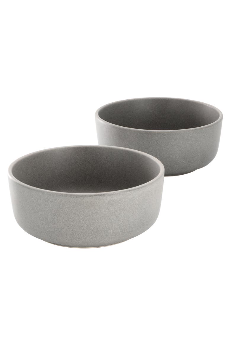 Bryant Park 2 Piece 6 Inch Stoneware Cereal Bowl Set, Main, color, Gray