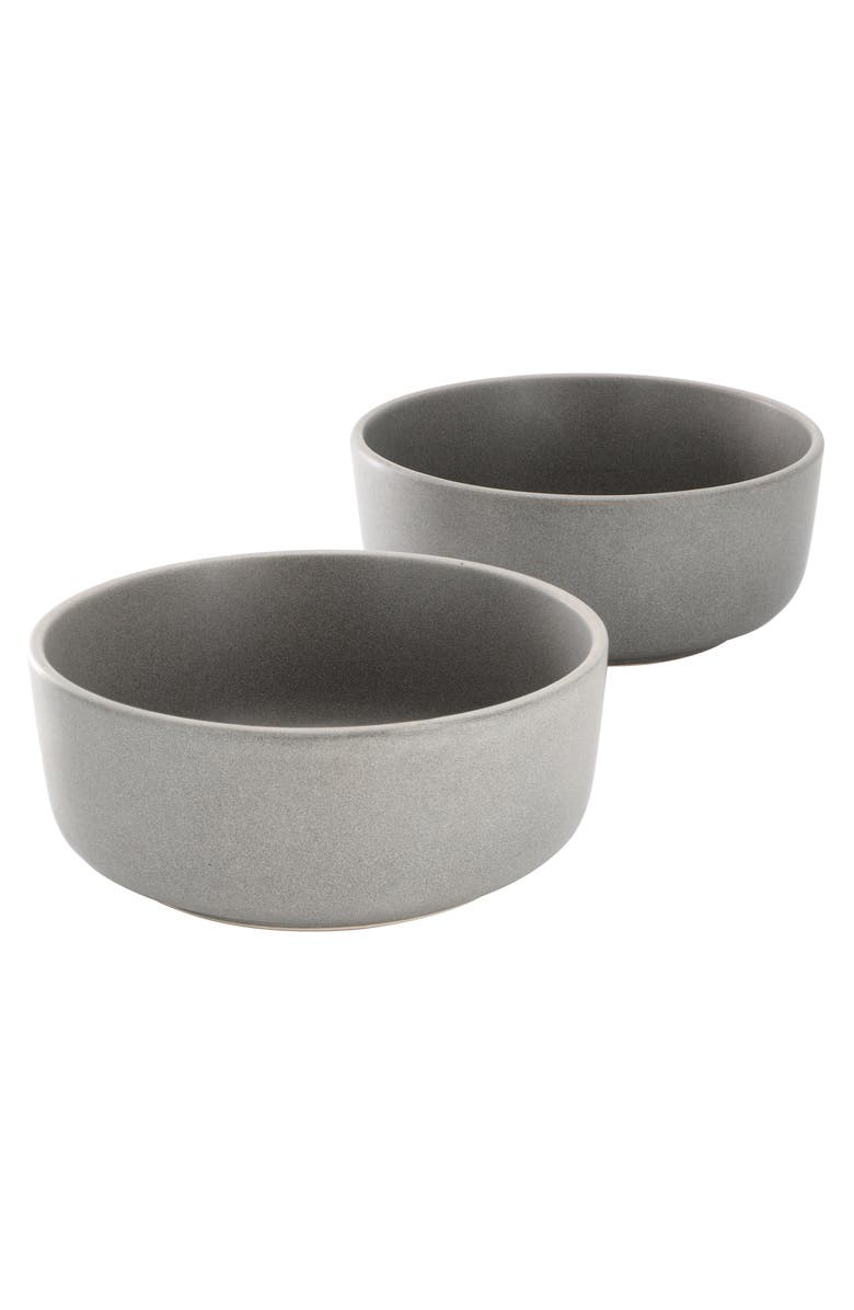 Soho Lounge Bryant Park 2 Piece 6 Inch Stoneware Cereal Bowl Set, Main, color, Gray