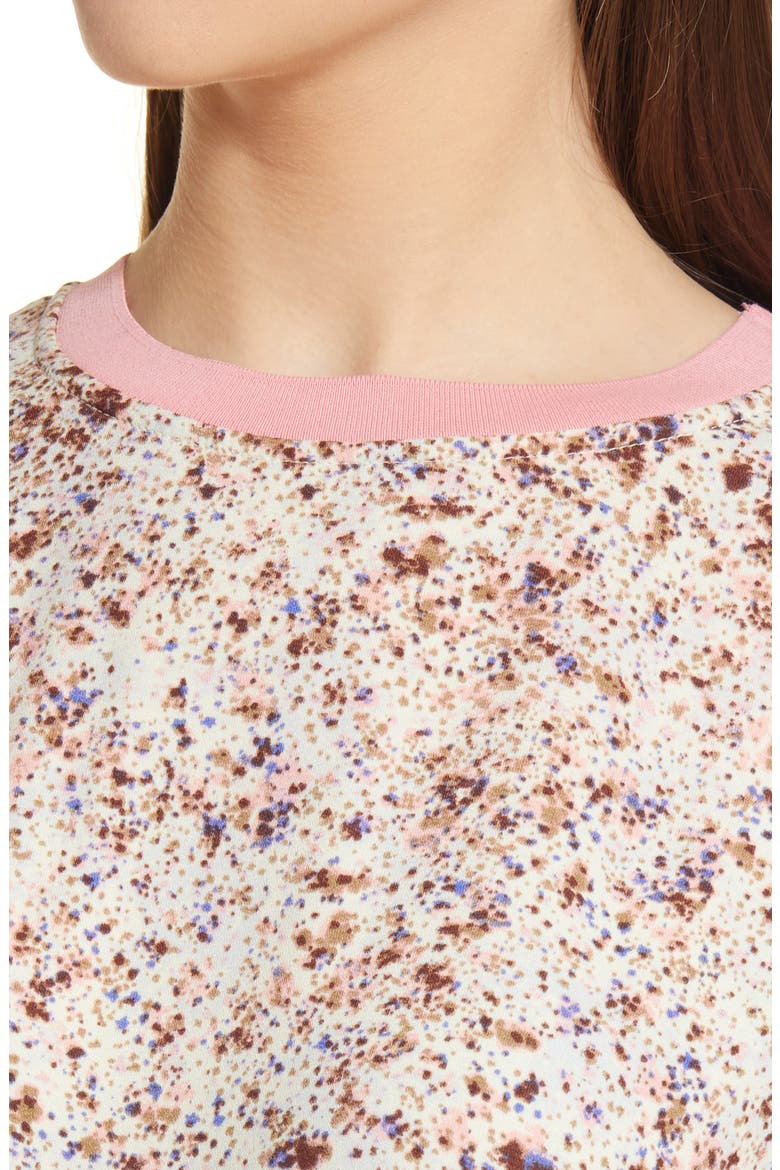 Contrast Crewneck Top, Alternate, color, IVORY MULTI FLOWER FIELDS
