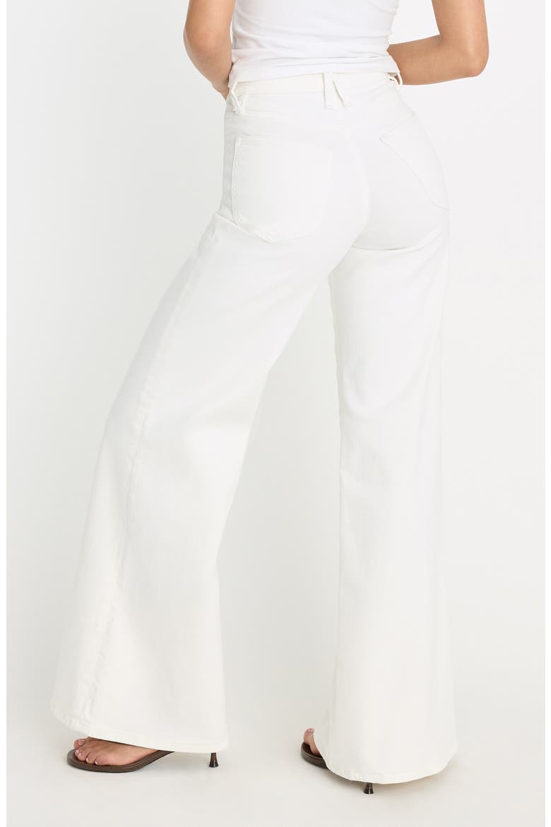 Good Waist Patch Pocket High Waist Palazzo Jeans, Alternate, color, WHITE