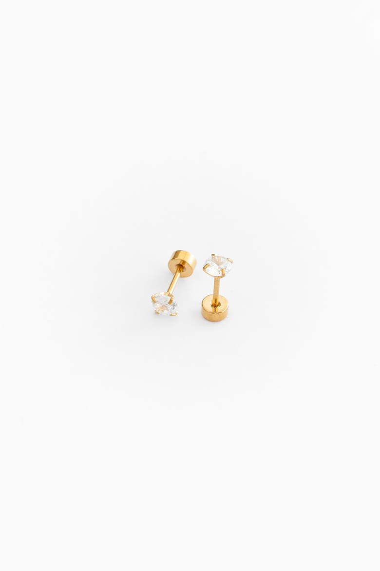 Diamond Stud Earrings, Alternate, color, Gold