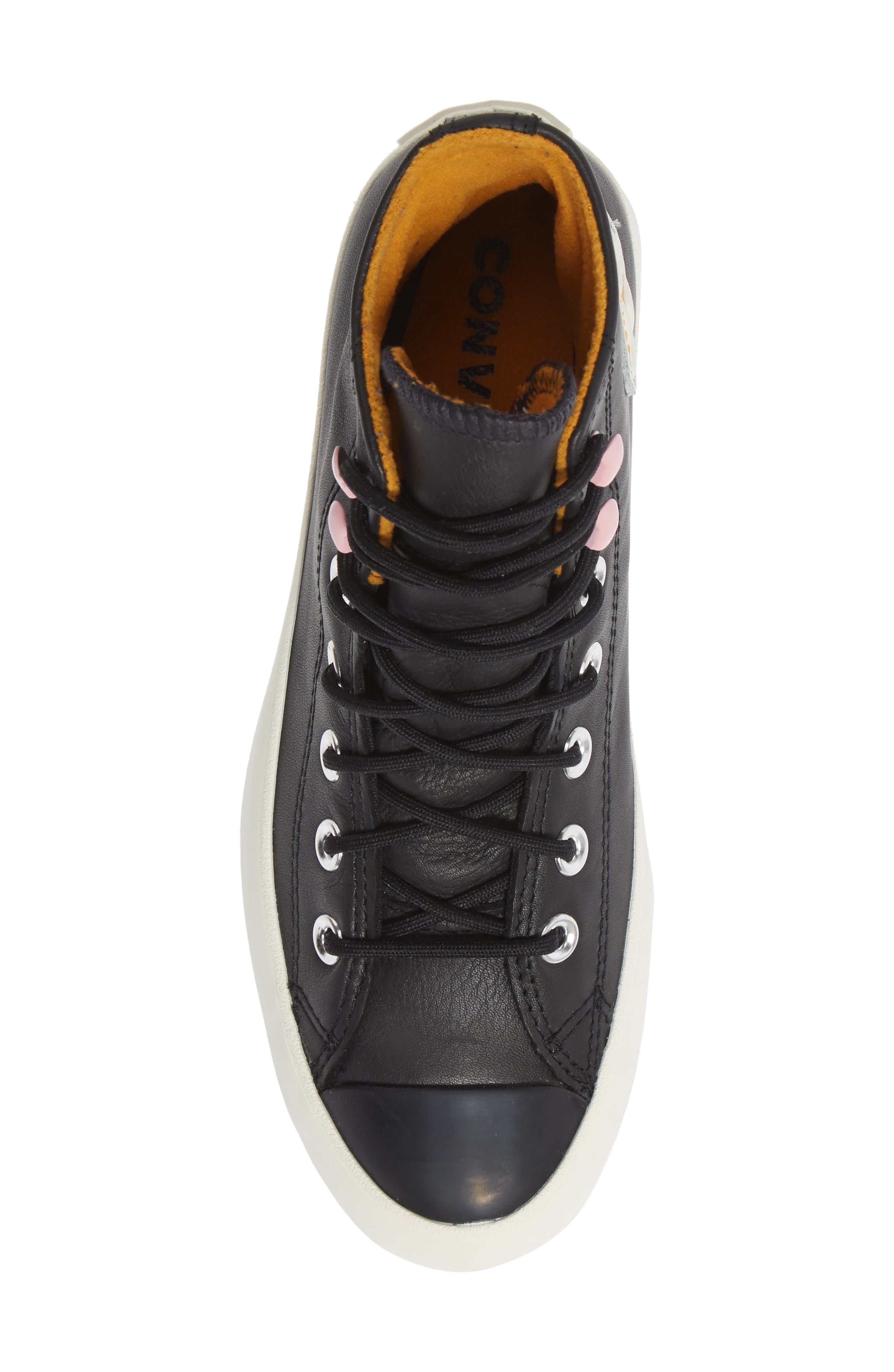 Chuck Taylor® All Star® Gore-Tex® Waterproof Lugged High Top Sneaker, Alternate, color, BLACK/ SAFFRON YELLOW/ EGRET