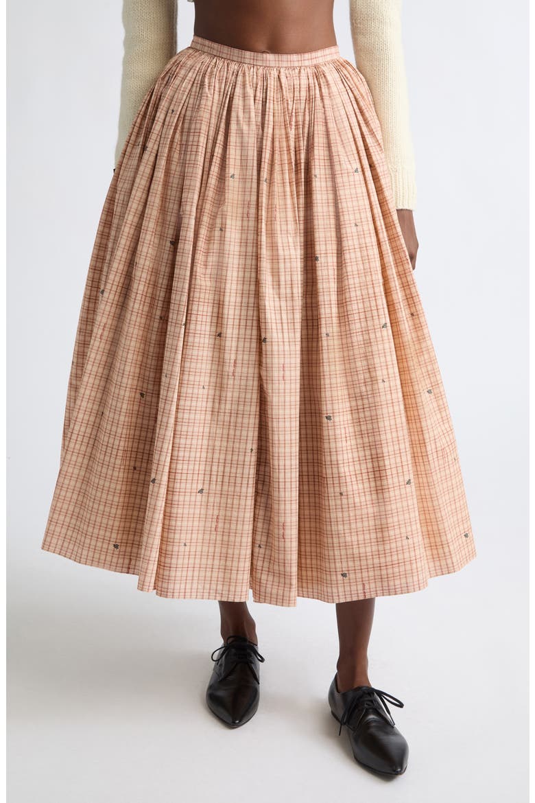 Plaid Cotton Midi Skirt, Main, color, MTPLAID-100