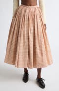 Meruert Tolegen Plaid Cotton Midi Skirt