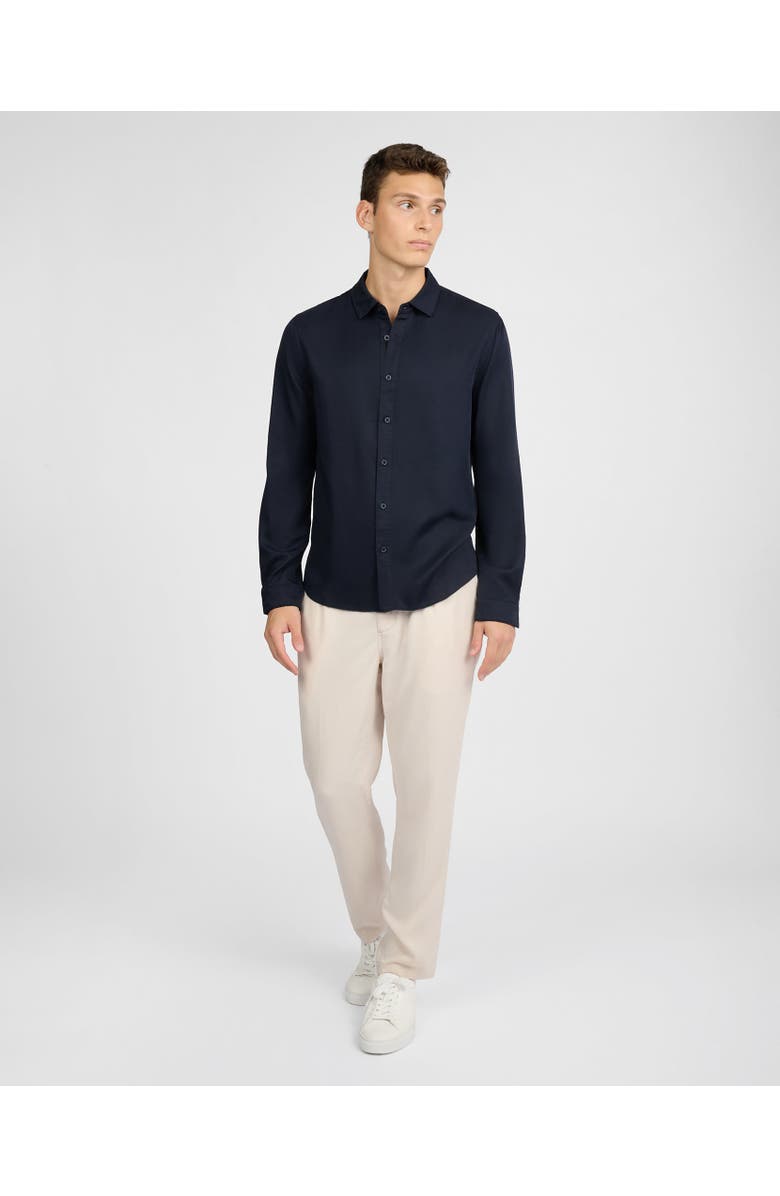 Onia Lyocell Long Sleeve Shirt, Alternate, color, Midnight