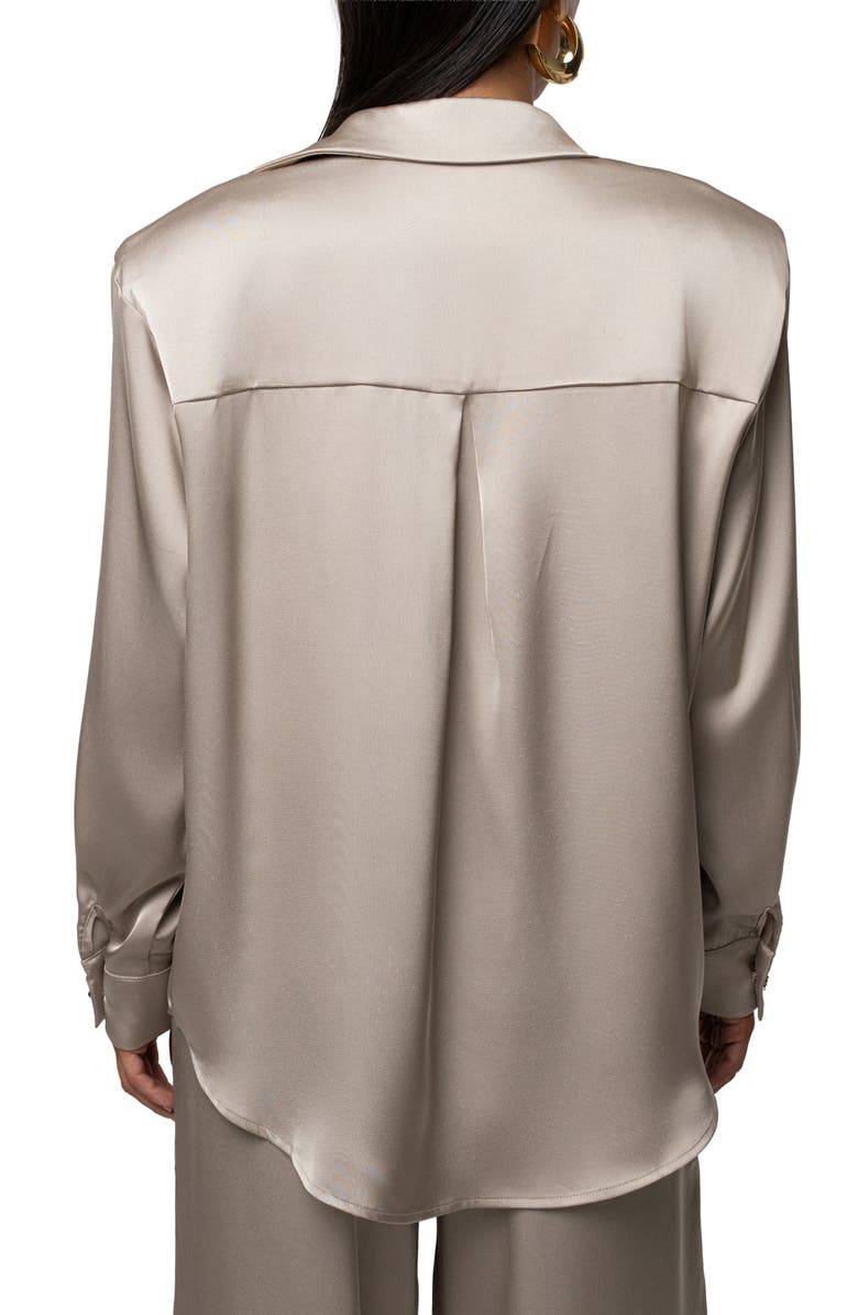JLUXLABEL Island Ease Satin Shirt, Alternate, color, Beige