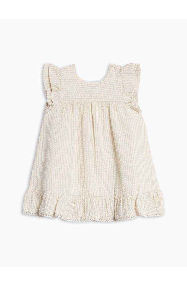 KENDI by Colored Organics Organic Lorena Seesucker Double Ruffle Sleeve Dress, Alternate, color, Dune Stripe