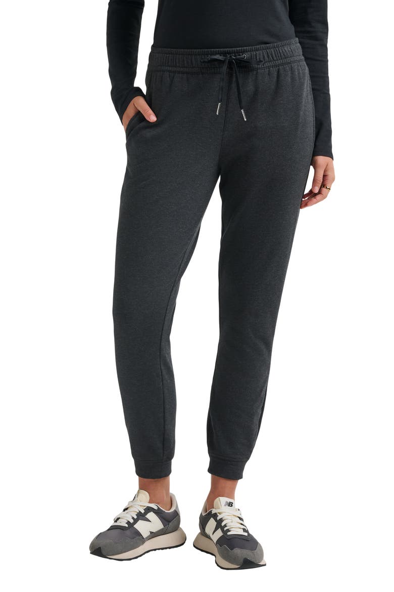 Cloud Drawstring Fleece Joggers, Main, color, HEATHER BLACK