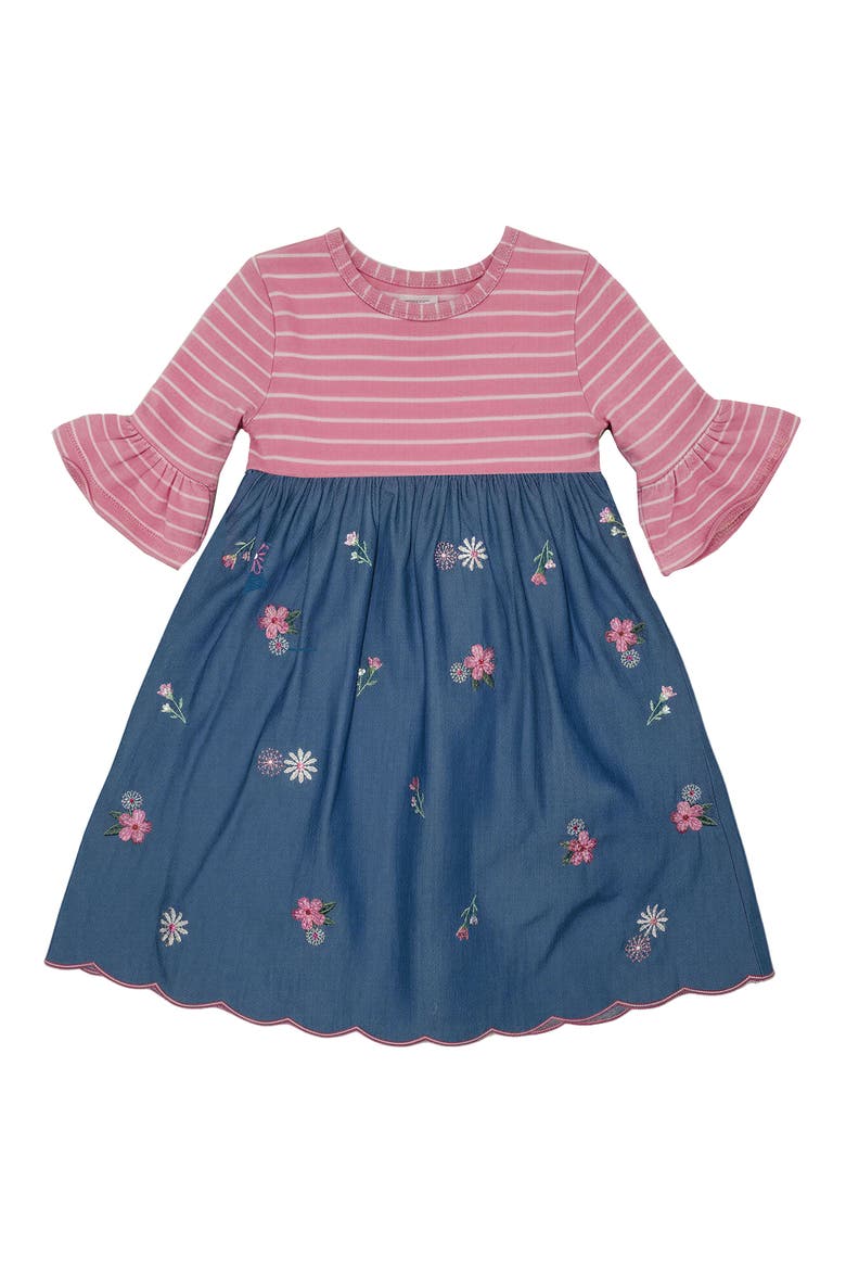 Mixed Media Dress, Main, color, PINK