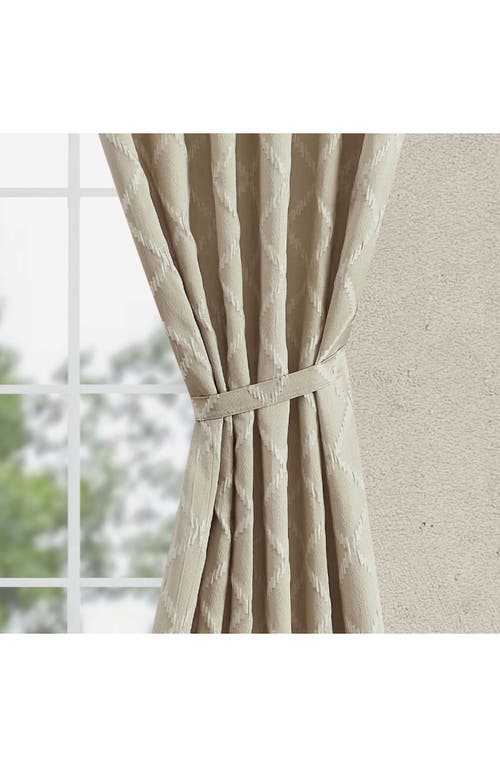 Jessica Simpson Lynee Geometric Satin Jacquard Blackout Curtains In Beige