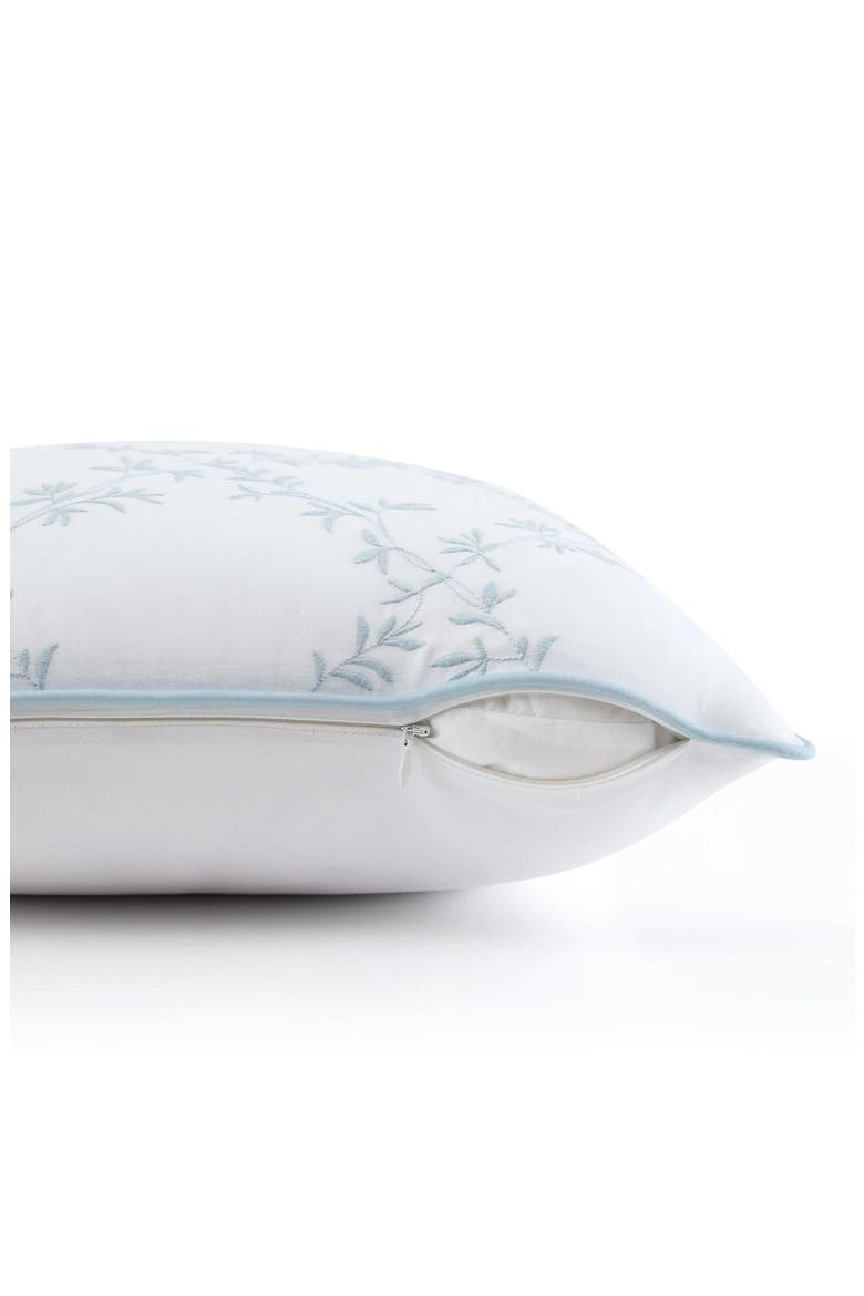 Blooming Trellis Cotton Decorative Pillow, Alternate, color, WHITE/ WINTER BLUE