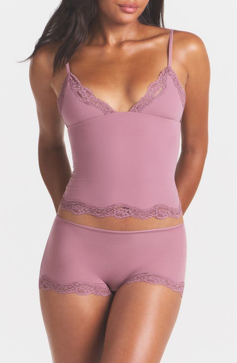 Fits Everybody Lace Trim Crop Camisole & Shorts Pajamas