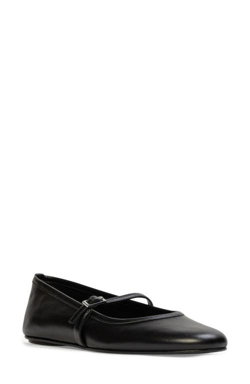 BLACK SUEDE STUDIO Mika Mary Jane Flat in Black Leather 