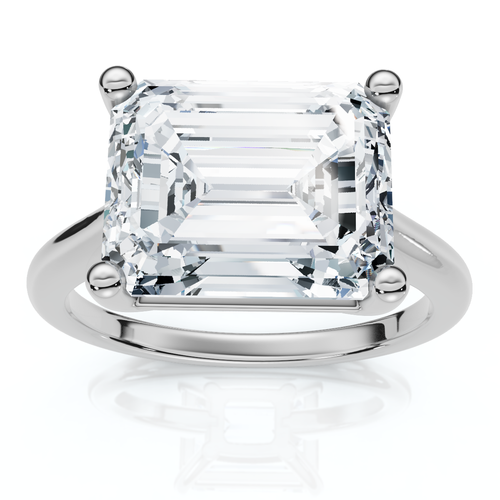Bliss Diamond Certified 5ct Emerald Cut Lab Grown Diamond Solitaire Engagement Ring Gold Or Pt