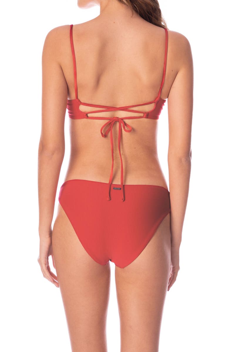Maaji Red Camelia Dainty Reversible Underwire Bikini Top, Alternate, color, 