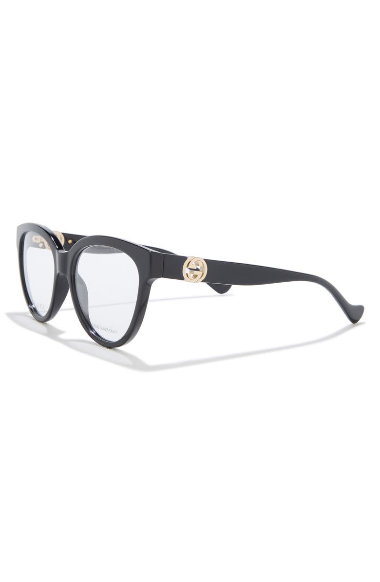 Gucci Cat Eye Optical Frames, Alternate, color, Black Black Transparent