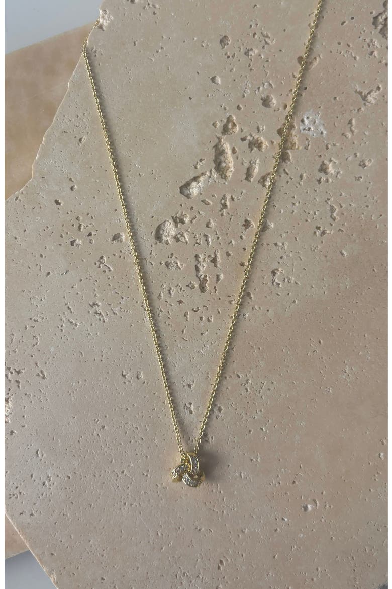 Cubic Zirconia Knotted Pendant Necklace, Alternate, color, GOLD
