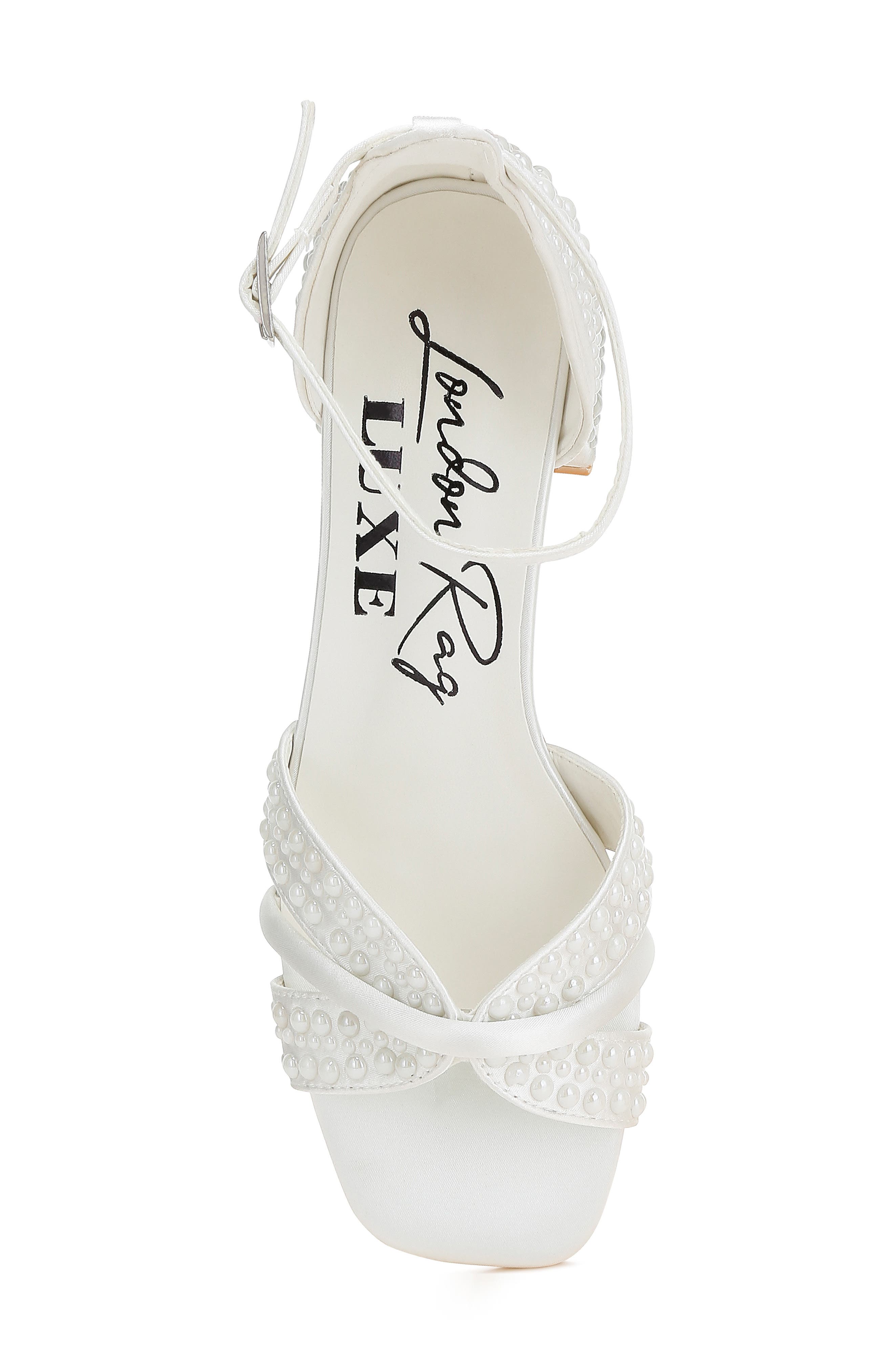 LONDON RAG Cinnabon Embellished Sandal, Alternate, color, White