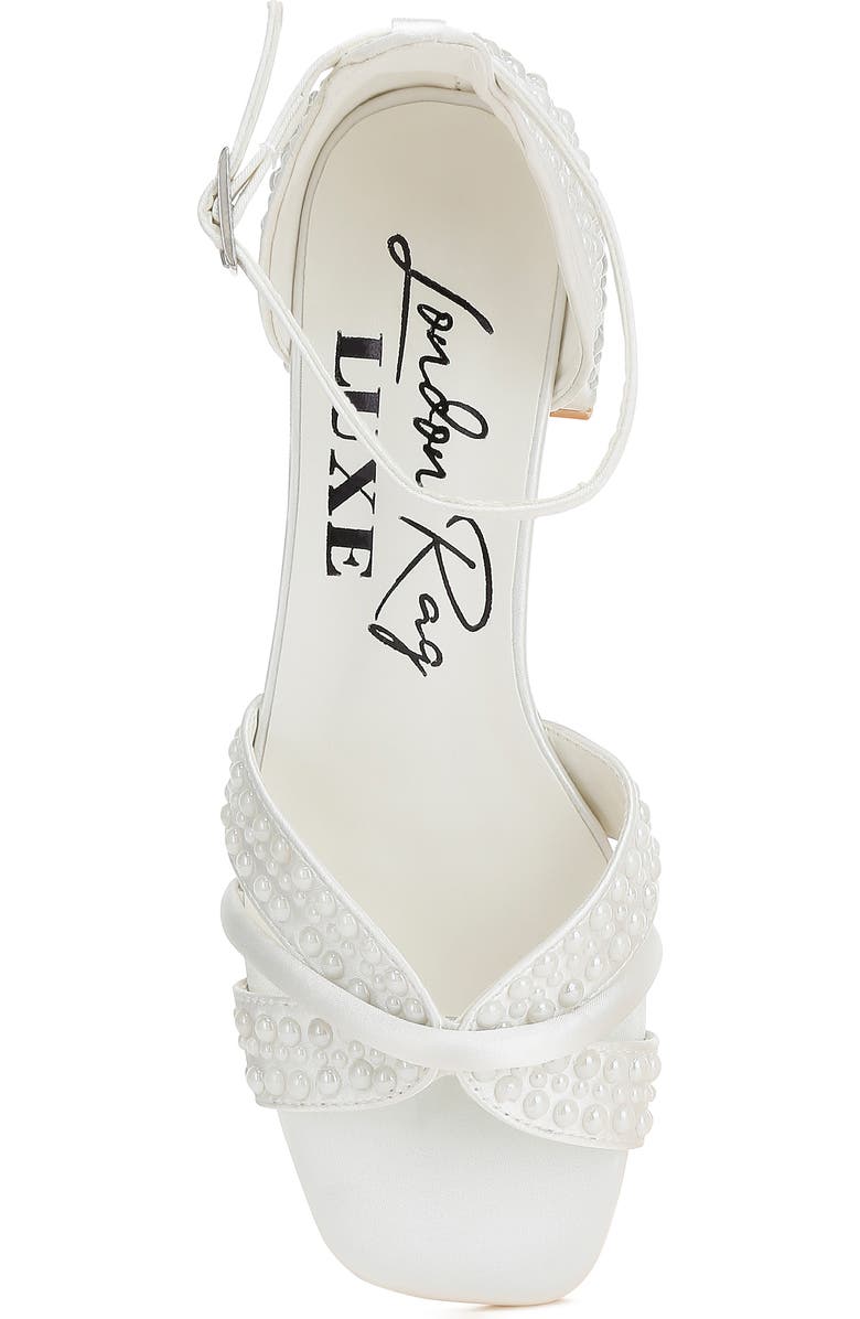 LONDON RAG Cinnabon Embellished Sandal, Alternate, color, White