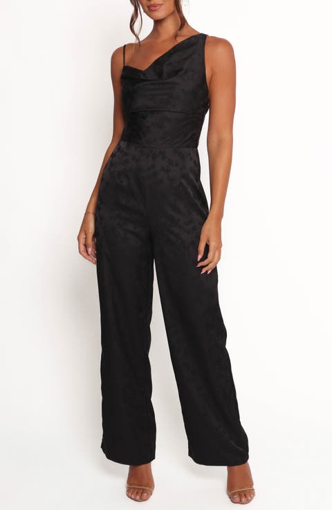 Asymmetric Neck Jacquard Jumpsuit