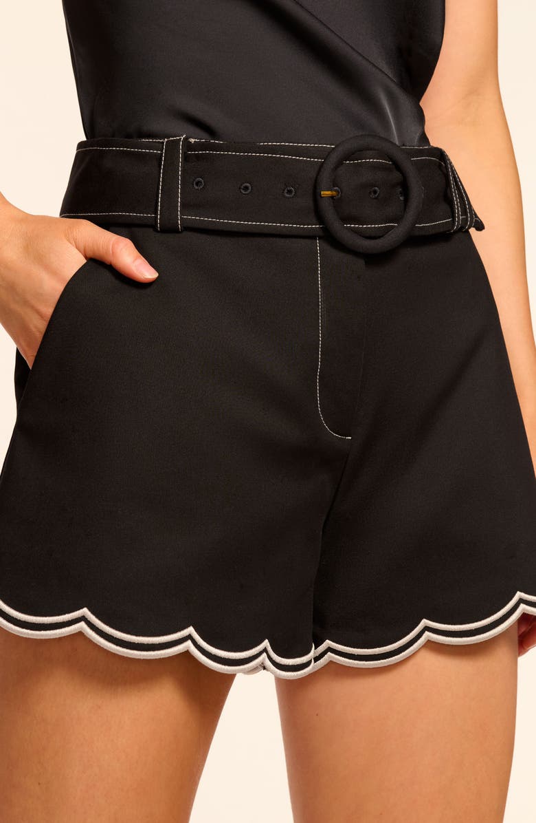 Ramy Brook Violeta Belted Scallop Trim Shorts, Alternate, color, 