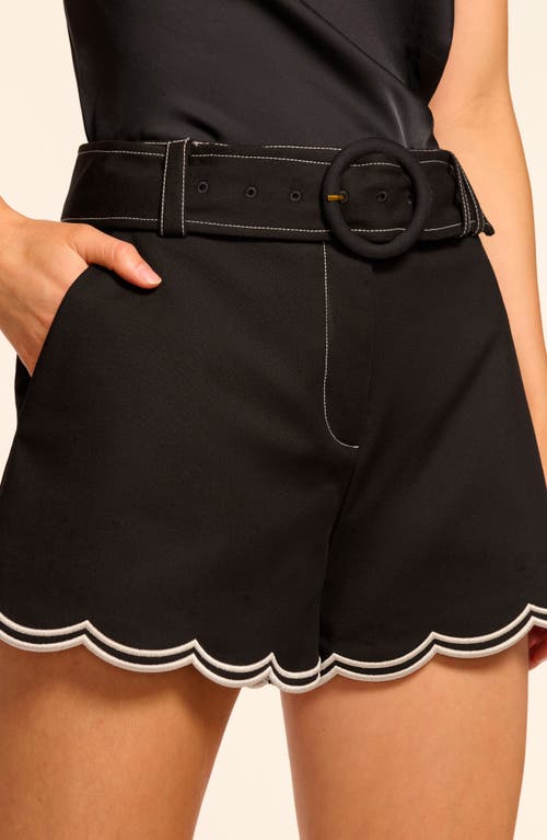 RAMY BROOK RAMY BROOK VIOLETA BELTED SCALLOP TRIM SHORTS