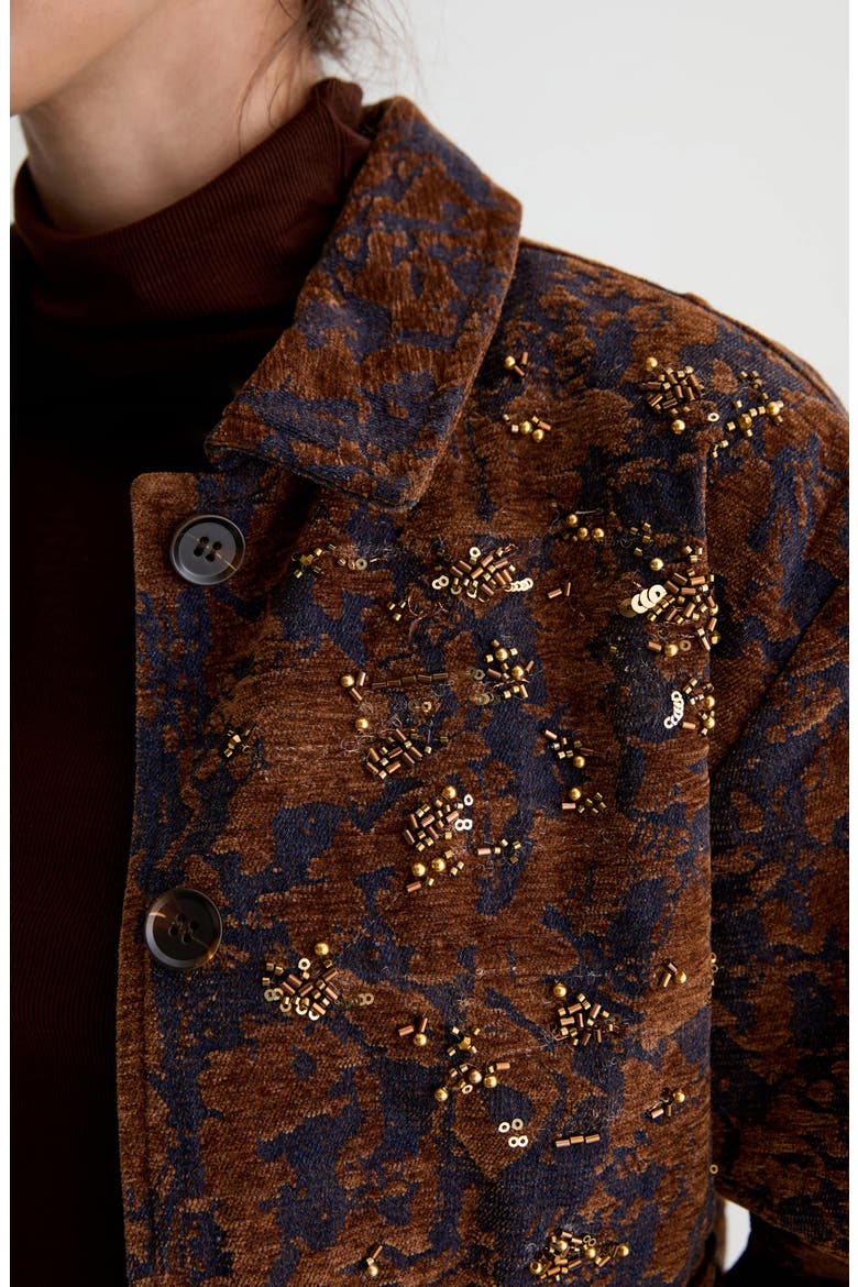 Bailey Beaded Jacquard Jacket, Alternate, color, BRONZE BEAT