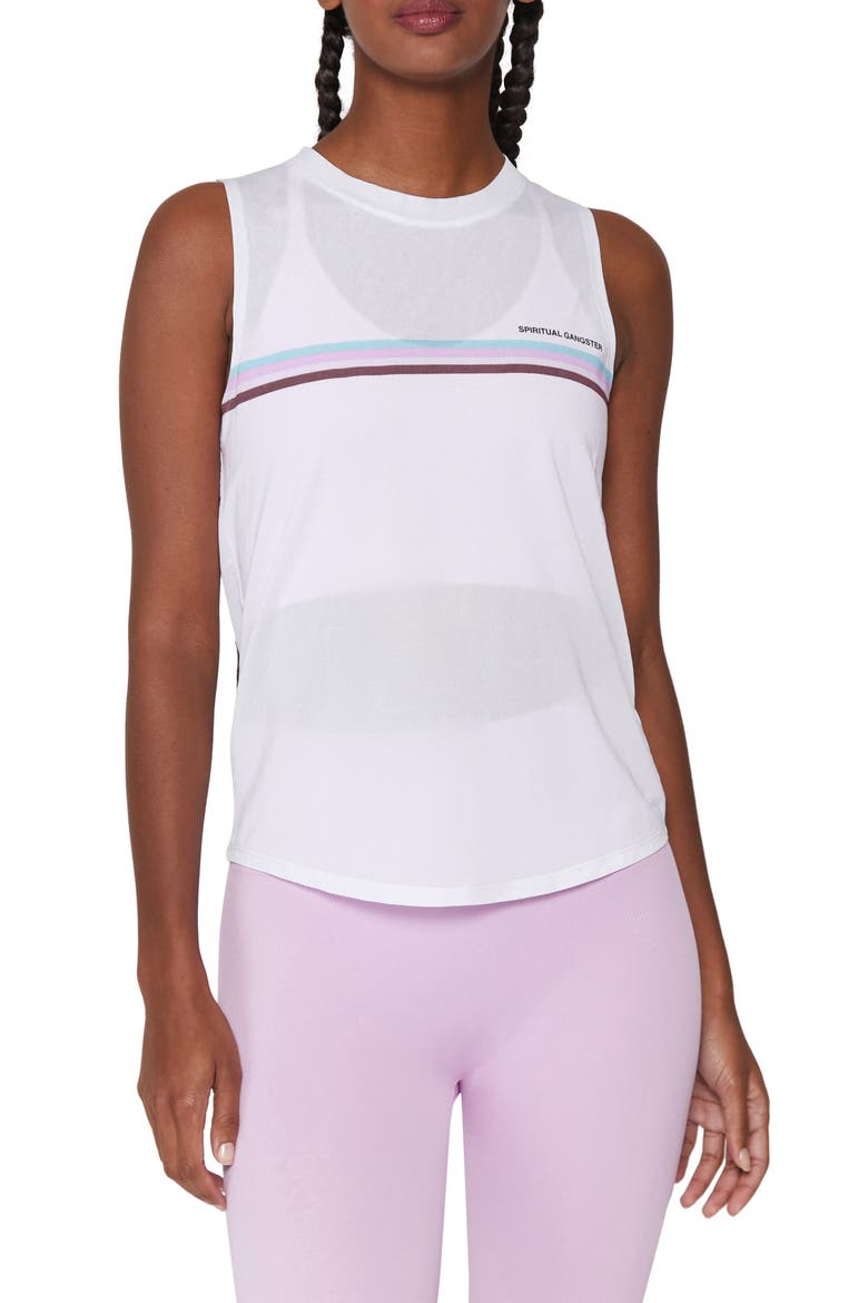 Active Sheer Muscle Tee, Main, color, WHITE