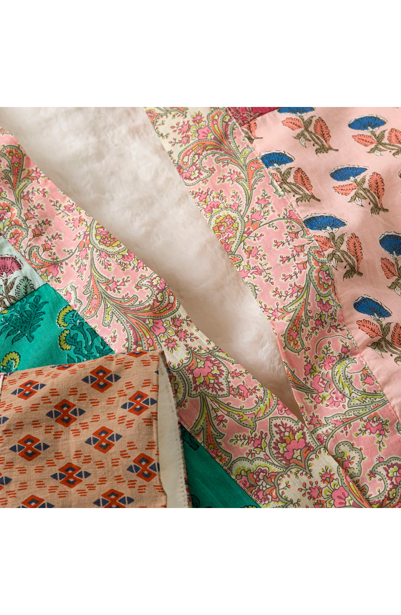 Uncommon Goods Repurposed Sari Fleece Lined Robe, Alternate, color, 