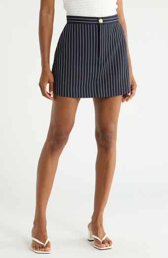 Pinstriped Tailored Miniskirt