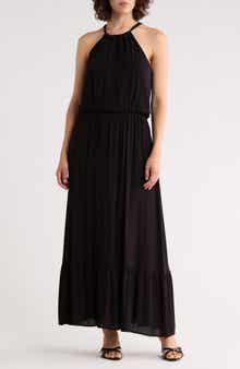 Halter Neck Gauze Maxi Dress