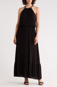 WEST K Halter Neck Gauze Maxi Dress