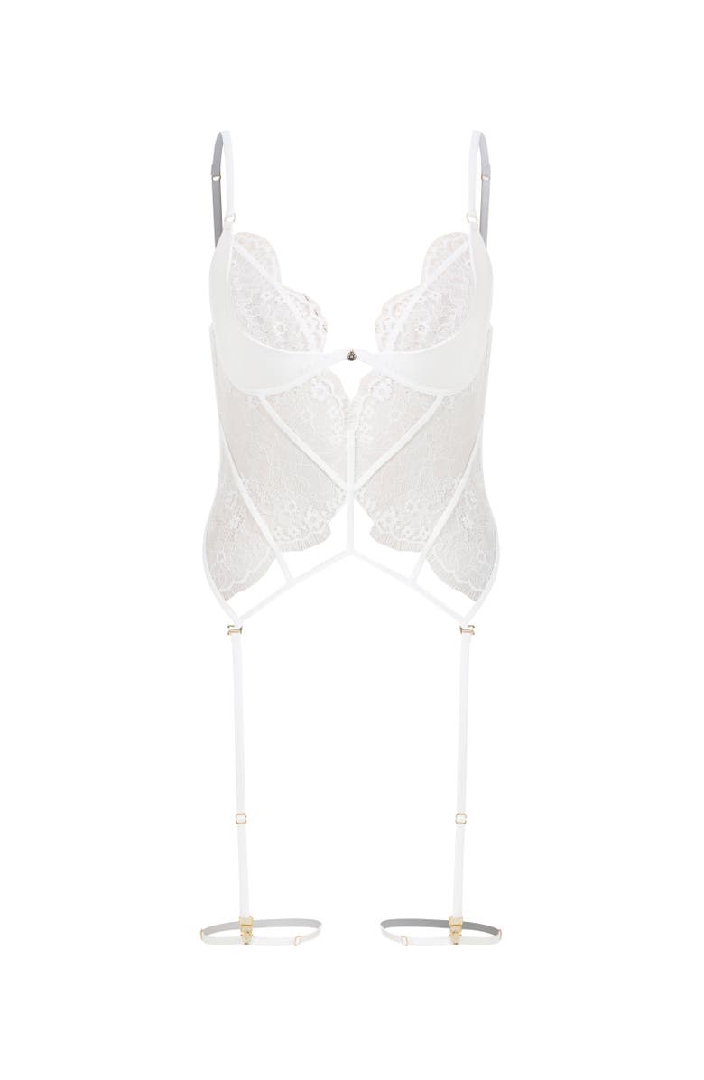 House Of Silk Ciara Garter Bodysuit, Main, color, White