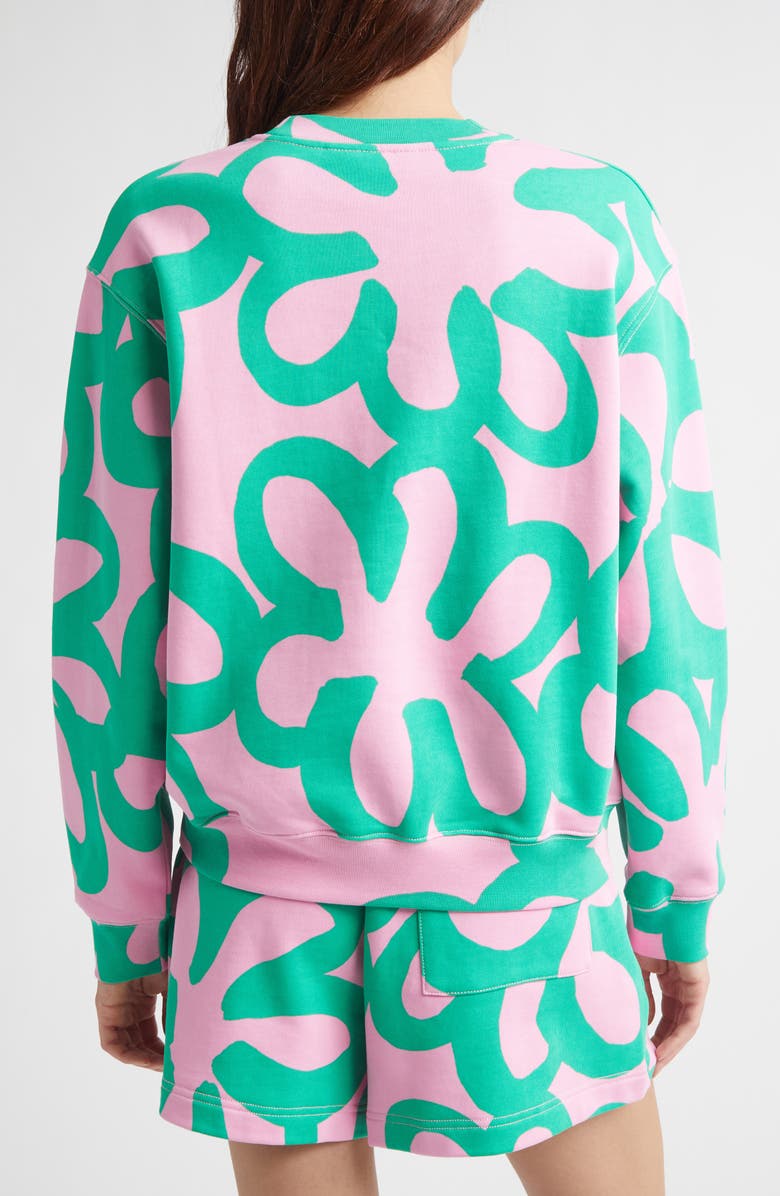 Marimekko Leiot Jättikukka Kioski French Terry Sweatshirt, Alternate, color, Light Pink Green