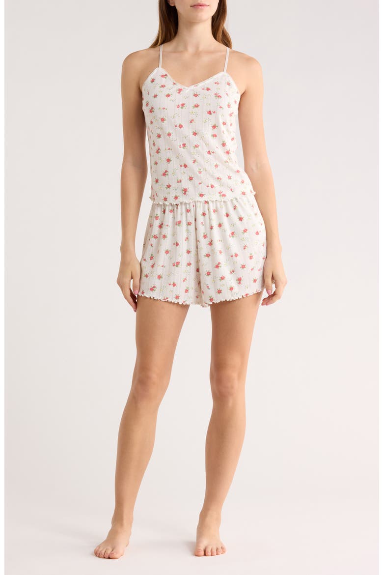 Pretty Pointelle Shortie Pajamas, Main, color, IVORY MAY ROSE