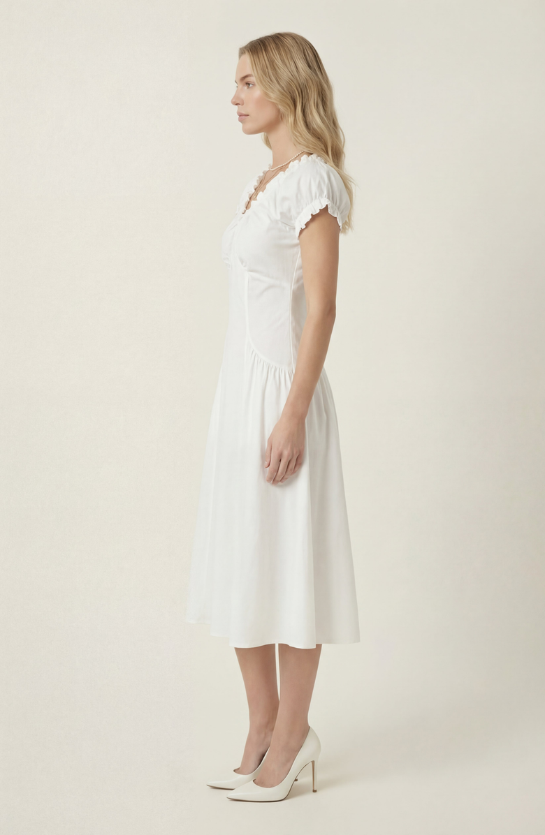 Modenaire Short Sleeve Mini Dress, Alternate, color, White