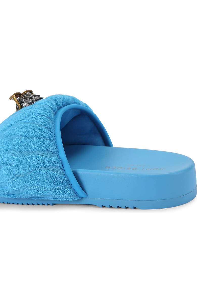 Kurt Geiger London Puff Eagle Head Slide Sandal, Alternate, color, Medium Blue